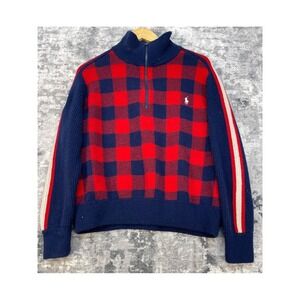 Womens Polo Ralph Lauren US Paralympic Team Sweater XXL Red  Buffalo Quarter Zip